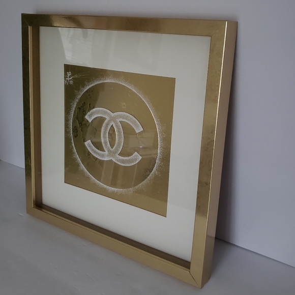 💖One Authentic CHANEL Ltd Ed Box Sleeve framed in 12x12 Luxe Gold Display Case - Picture 11 of 11